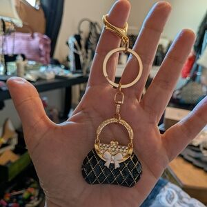 Elegant Black and Gold Key Holder